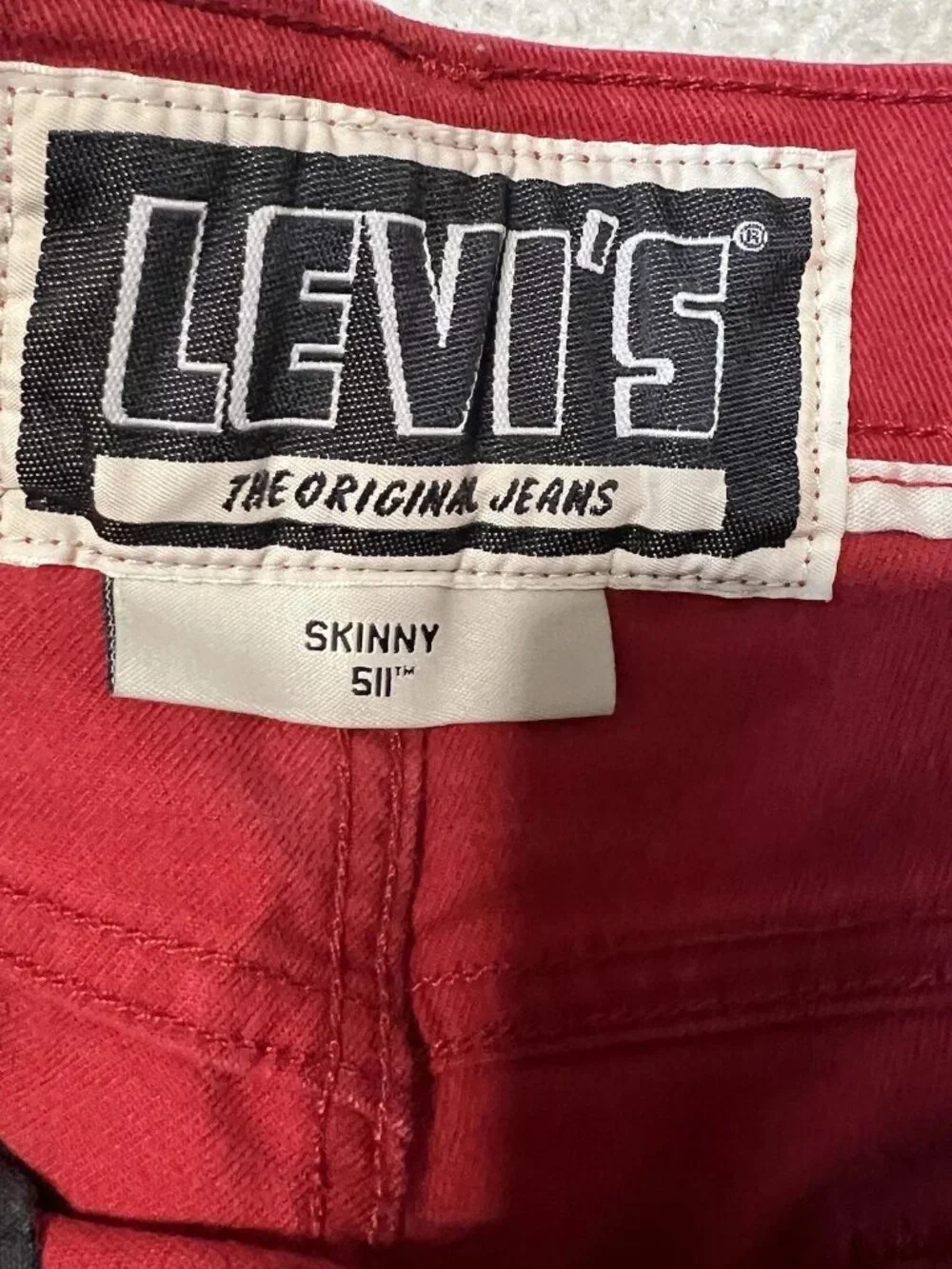 Levi's 511 Red Skinny Jeans Men's 32x32